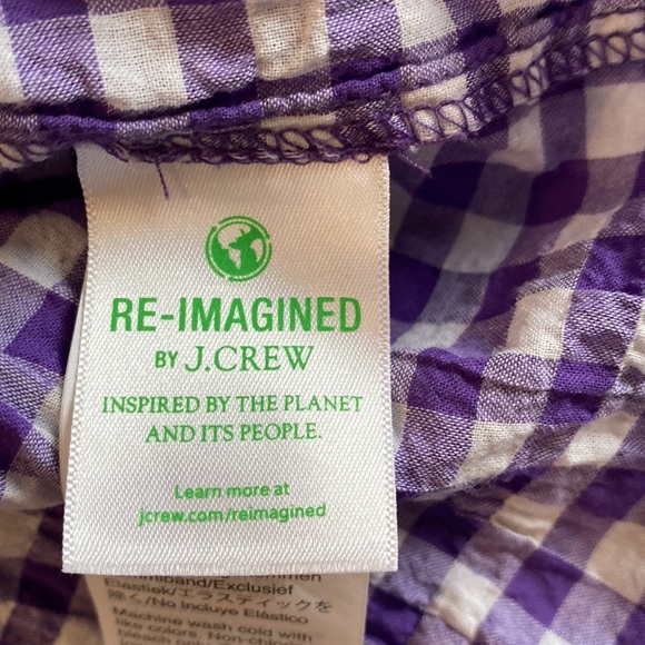 J.Crew purple gingham smoked yoke top - Picture 4 of 6